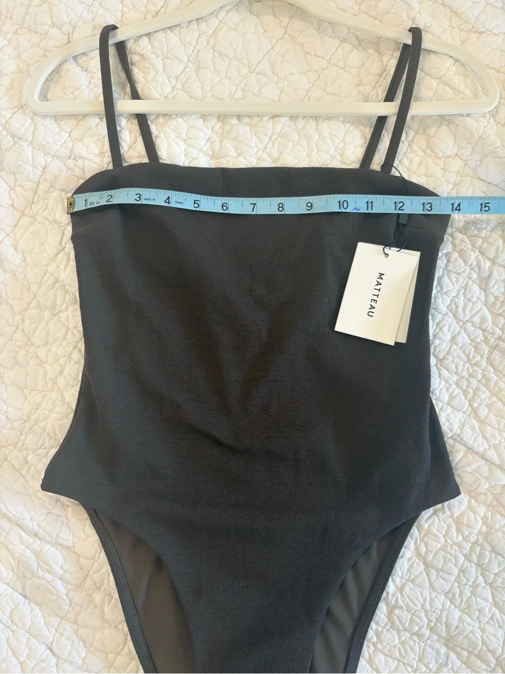 *model photo not actual color*Matteau Petite Square Maillot Swimsuit – Thyme